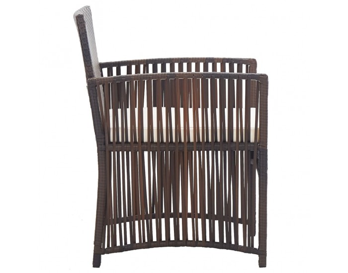 Sonata Градински кресла с възглавници, 2 бр, кафяв полиратан