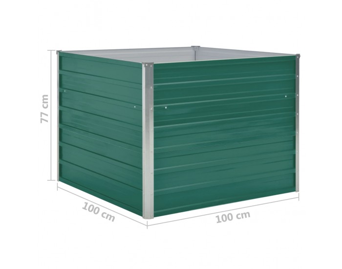 Sonata Повдигната леха, 100x100x77 см, поцинкована стомана, зелена