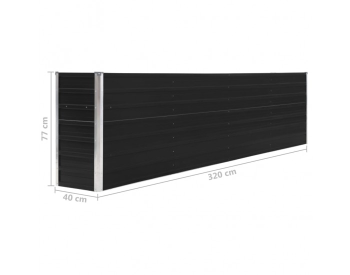 Sonata Повдигната леха, 320x40x77 см, поцинкована стомана, антрацит