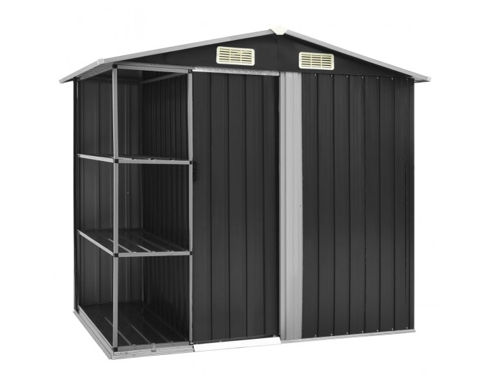 Sonata Дворна барака с рафт антрацит 205x130x183 см желязо