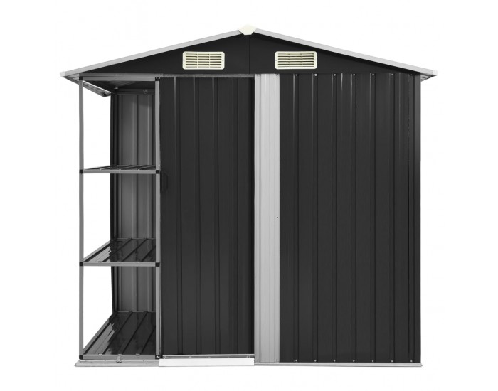 Sonata Дворна барака с рафт антрацит 205x130x183 см желязо