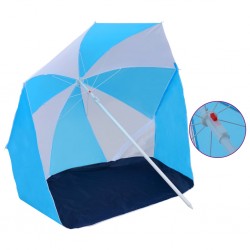 Sonata Плажен чадър – подслон, синьо и бяло, 180 см, текстил - Сенници и Чадъри