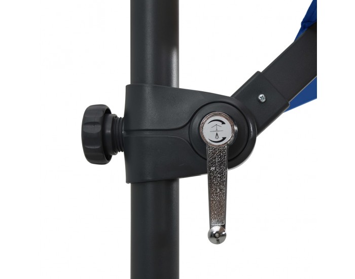 Sonata Чадър чупещо рамо с LED лампи стоманен прът 250x250 см лазурен