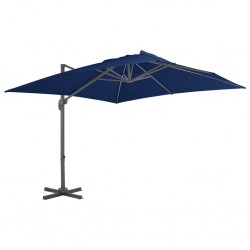 Sonata Градински чадър чупещо рамо с алуминиев прът 3x3 м морскосин - Сенници и Чадъри
