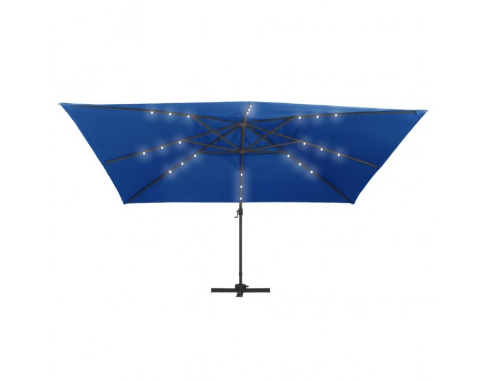 Sonata Чадър чупещо рамо с LED и алуминиев прът 400x300 см морскосиньо