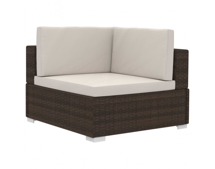 Sonata Градински комплект с възглавници, 4 части, кафяв полиратан