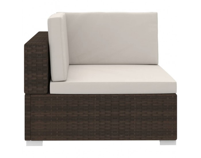 Sonata Градински комплект с възглавници, 4 части, кафяв полиратан