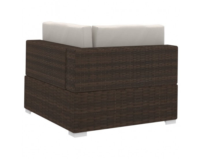 Sonata Градински комплект с възглавници, 4 части, кафяв полиратан