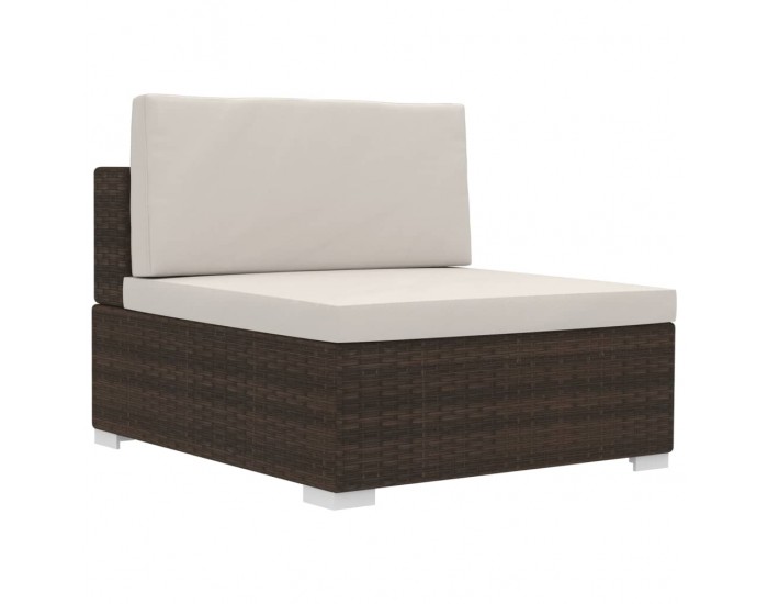 Sonata Градински комплект с възглавници, 4 части, кафяв полиратан