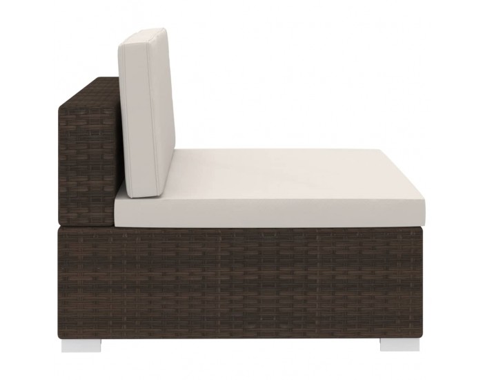 Sonata Градински комплект с възглавници, 4 части, кафяв полиратан