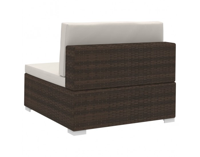 Sonata Градински комплект с възглавници, 4 части, кафяв полиратан