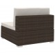 Sonata Градински комплект с възглавници, 4 части, кафяв полиратан