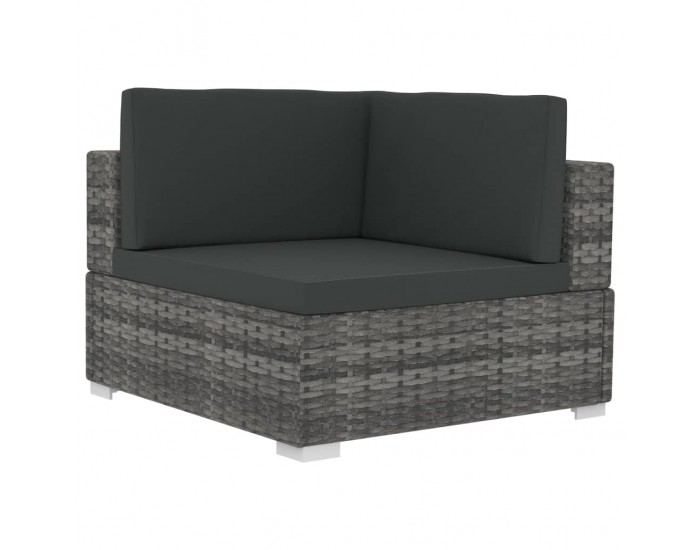 Sonata Градински комплект с възглавници, 4 части, полиратан, сив