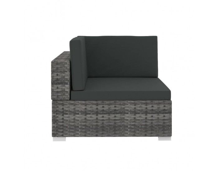 Sonata Градински комплект с възглавници, 4 части, полиратан, сив