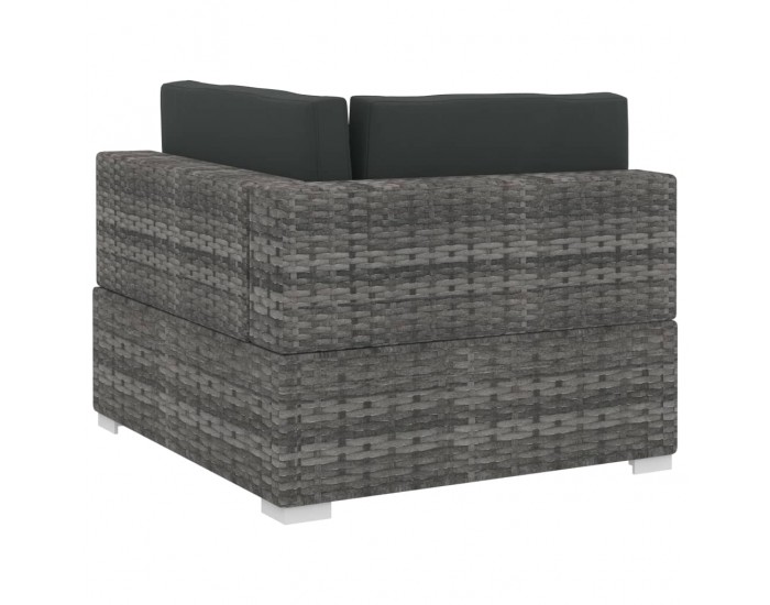 Sonata Градински комплект с възглавници, 4 части, полиратан, сив