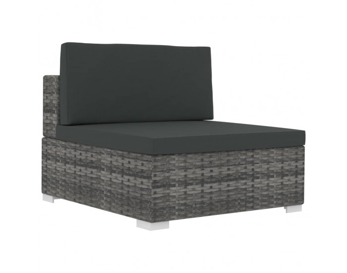 Sonata Градински комплект с възглавници, 4 части, полиратан, сив