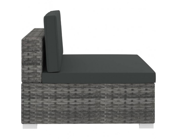 Sonata Градински комплект с възглавници, 4 части, полиратан, сив