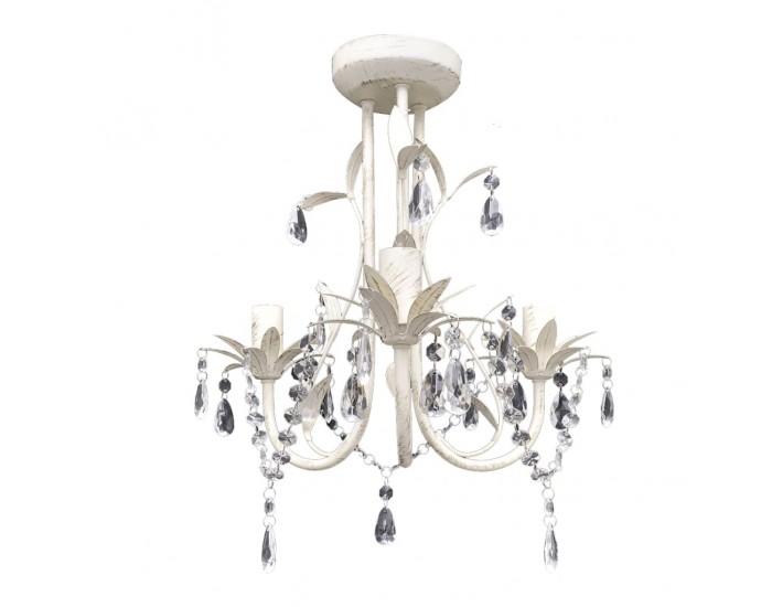 Sonata Кристални полилеи/пендели за таван, 4 бр, елегантни, бели