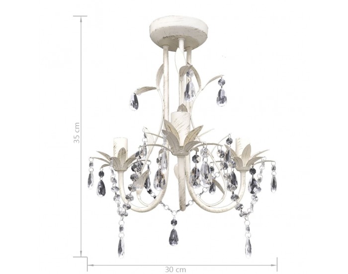 Sonata Кристални полилеи/пендели за таван, 4 бр, елегантни, бели