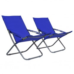 Sonata Сгъваеми плажни столове, 2 бр, текстил, сини - Градински столове