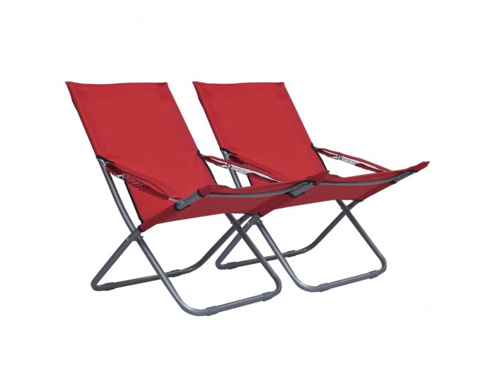 Sonata Сгъваеми плажни столове, 2 бр, текстил, червени