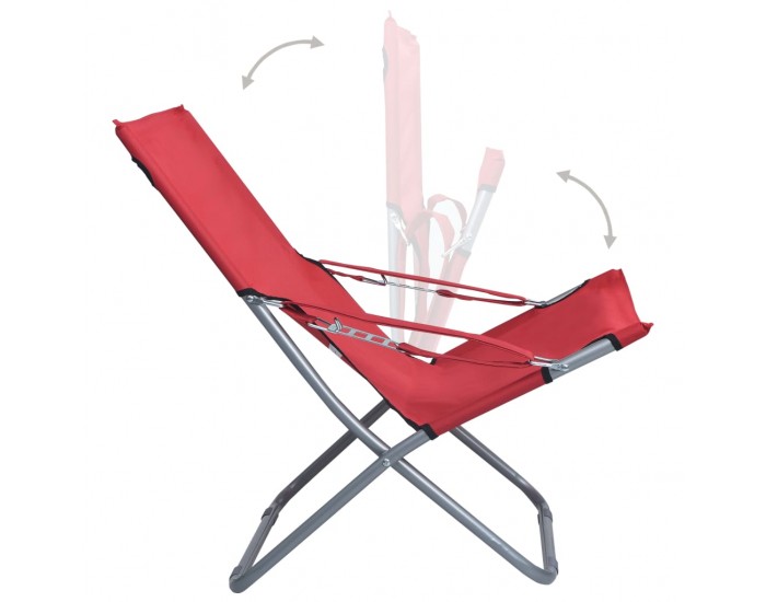 Sonata Сгъваеми плажни столове, 2 бр, текстил, червени