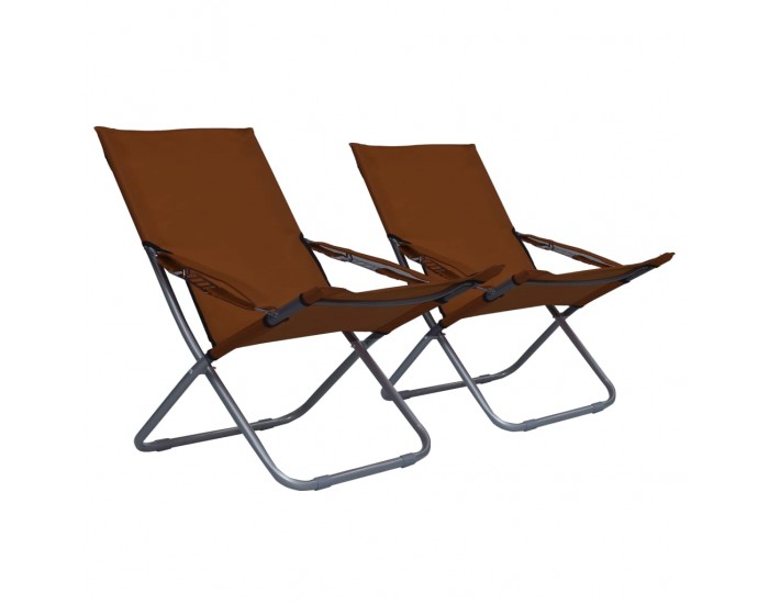Sonata Сгъваеми плажни столове, 2 бр, текстил, кафяви