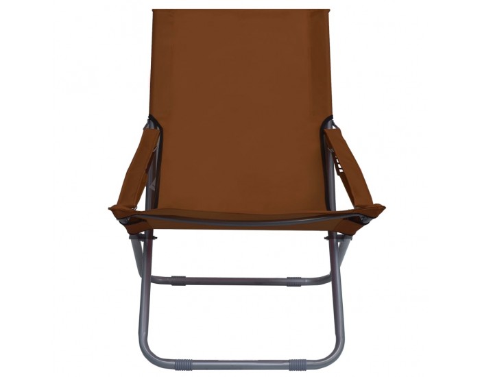 Sonata Сгъваеми плажни столове, 2 бр, текстил, кафяви