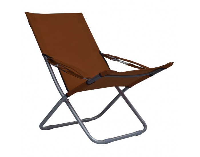 Sonata Сгъваеми плажни столове, 2 бр, текстил, кафяви