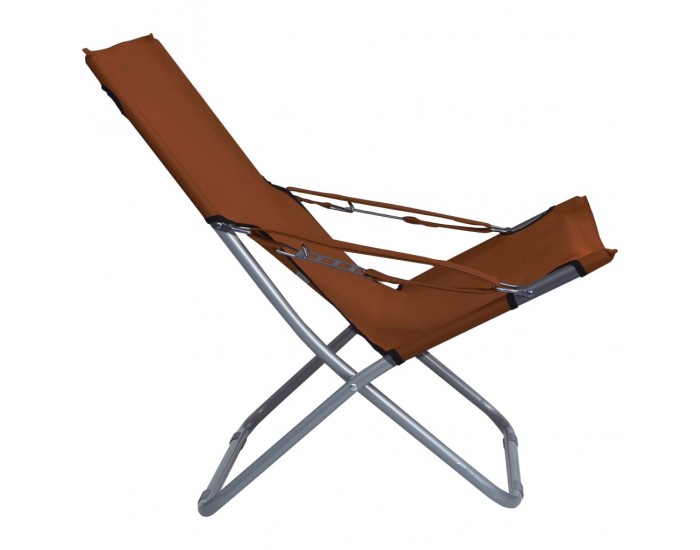 Sonata Сгъваеми плажни столове, 2 бр, текстил, кафяви