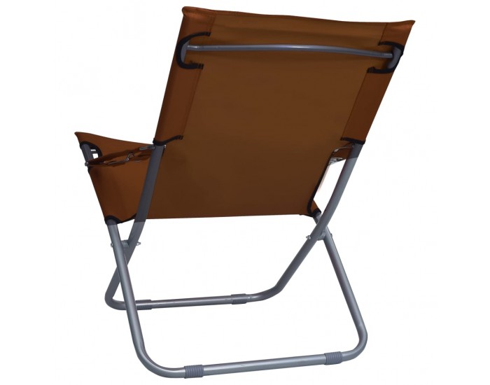 Sonata Сгъваеми плажни столове, 2 бр, текстил, кафяви