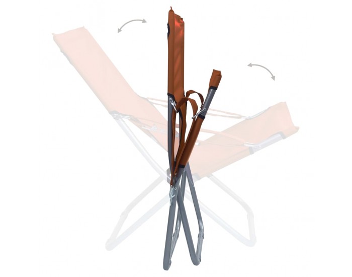 Sonata Сгъваеми плажни столове, 2 бр, текстил, кафяви