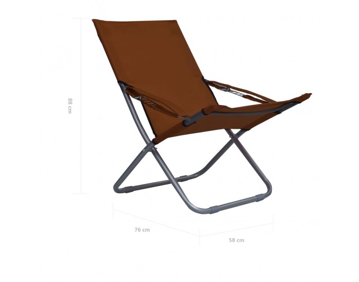 Sonata Сгъваеми плажни столове, 2 бр, текстил, кафяви
