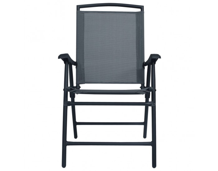Sonata Сгъваеми градински столове, 2 бр, textilene, сиви
