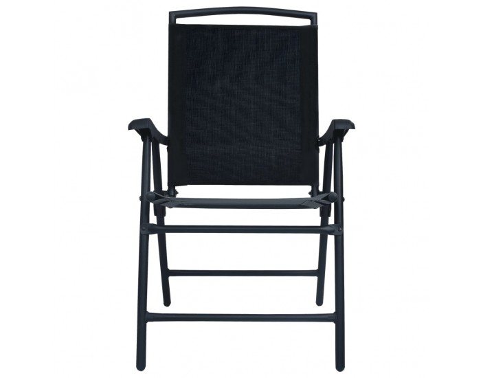 Sonata Сгъваеми градински столове, 2 бр, textilene, черни