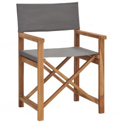 Sonata Режисьорски стол, тиково дърво масив, сив - Специални столове