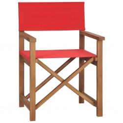 Sonata Режисьорски стол, тиково дърво масив, червен - Столове