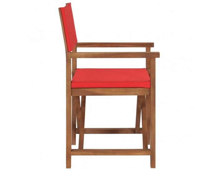 Sonata Режисьорски стол, тиково дърво масив, червен