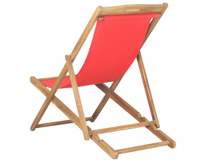 Sonata Сгъваем плажен стол, тиково дърво масив, червен