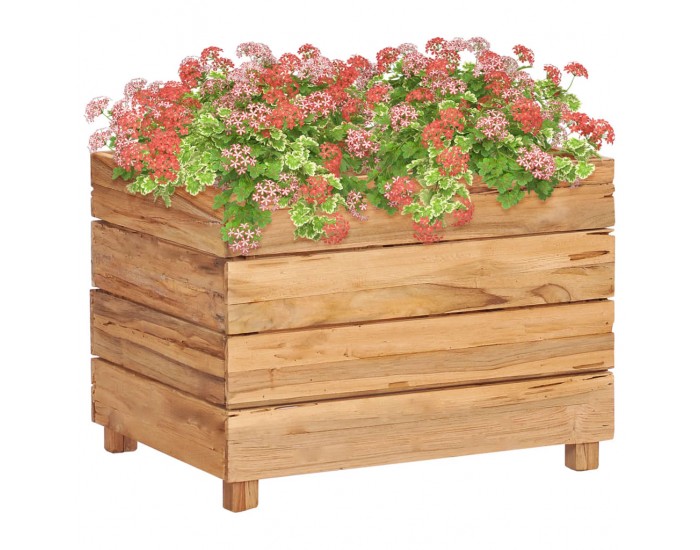 Sonata Повдигната леха, 50x40x38 см, рециклиран тик и стомана