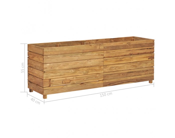 Sonata Повдигната леха, 150x40x55 см, рециклиран тик и стомана