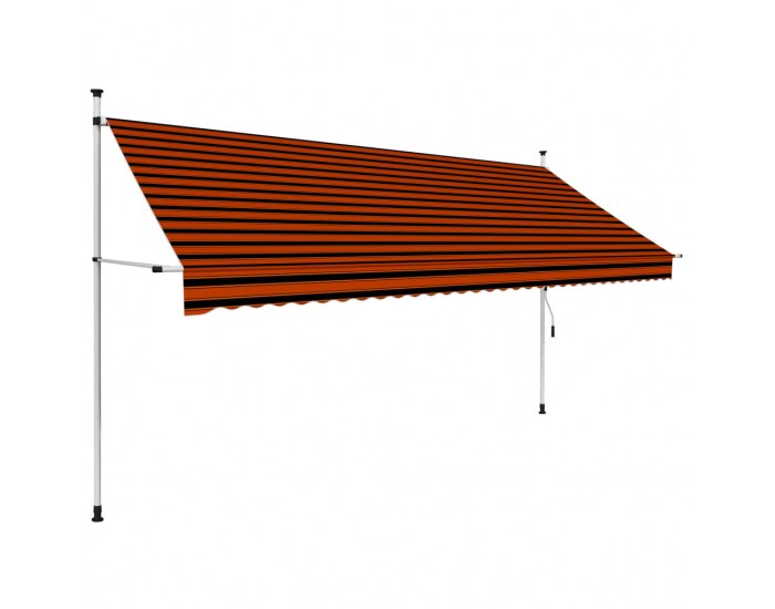 Sonata Ръчно прибиращ се сенник, 350 см, оранжево и кафяво