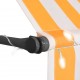 Sonata Ръчно прибиращ се сенник с LED, 300 см, бяло и оранжево