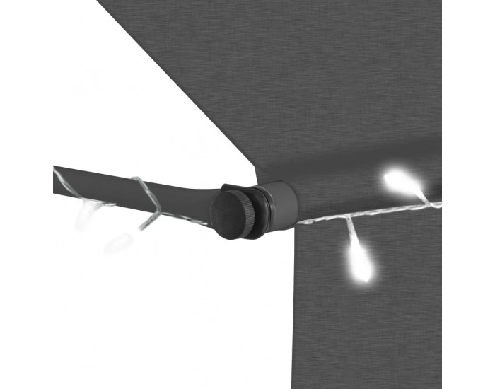Sonata Ръчно прибиращ се сенник с LED, 300 см, антрацит