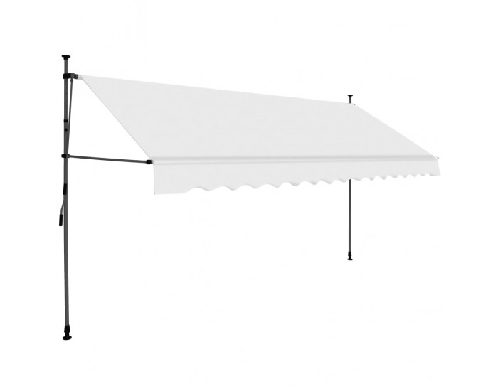 Sonata Ръчно прибиращ се сенник с LED, 350 см, кремав