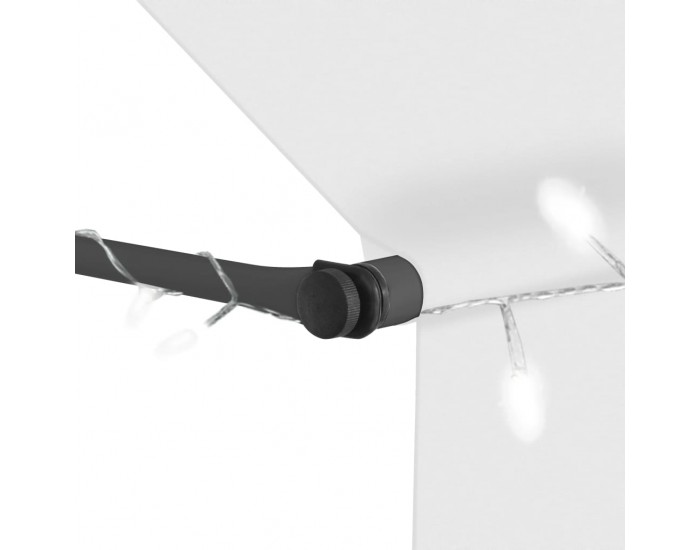 Sonata Ръчно прибиращ се сенник с LED, 350 см, кремав