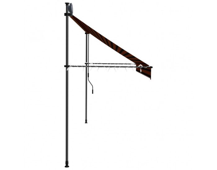 Sonata Ръчно прибиращ се сенник с LED, 350 см, оранжево и кафяво