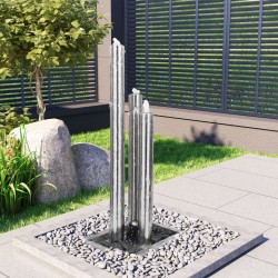 Sonata Градински фонтан, сребрист, 48x34x123 см, неръждаема стомана - Градина