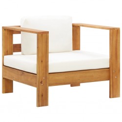Sonata Градински стол с кремава възглавница, акация масив - Градина