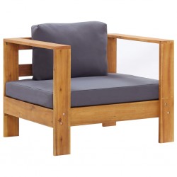 Sonata Градинско кресло с тъмносива възглавница, акация масив - Градински столове